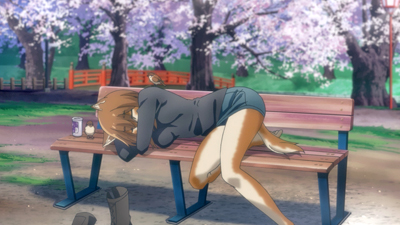 桜の中の占い師