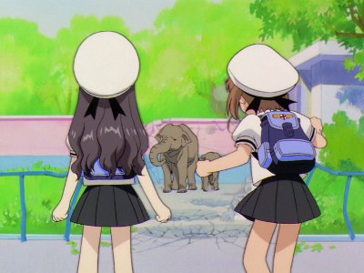 さくらとゾウの力くらべ